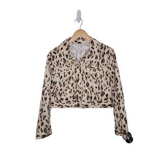 Chico's Size 1 Cropped Leopard Jacket